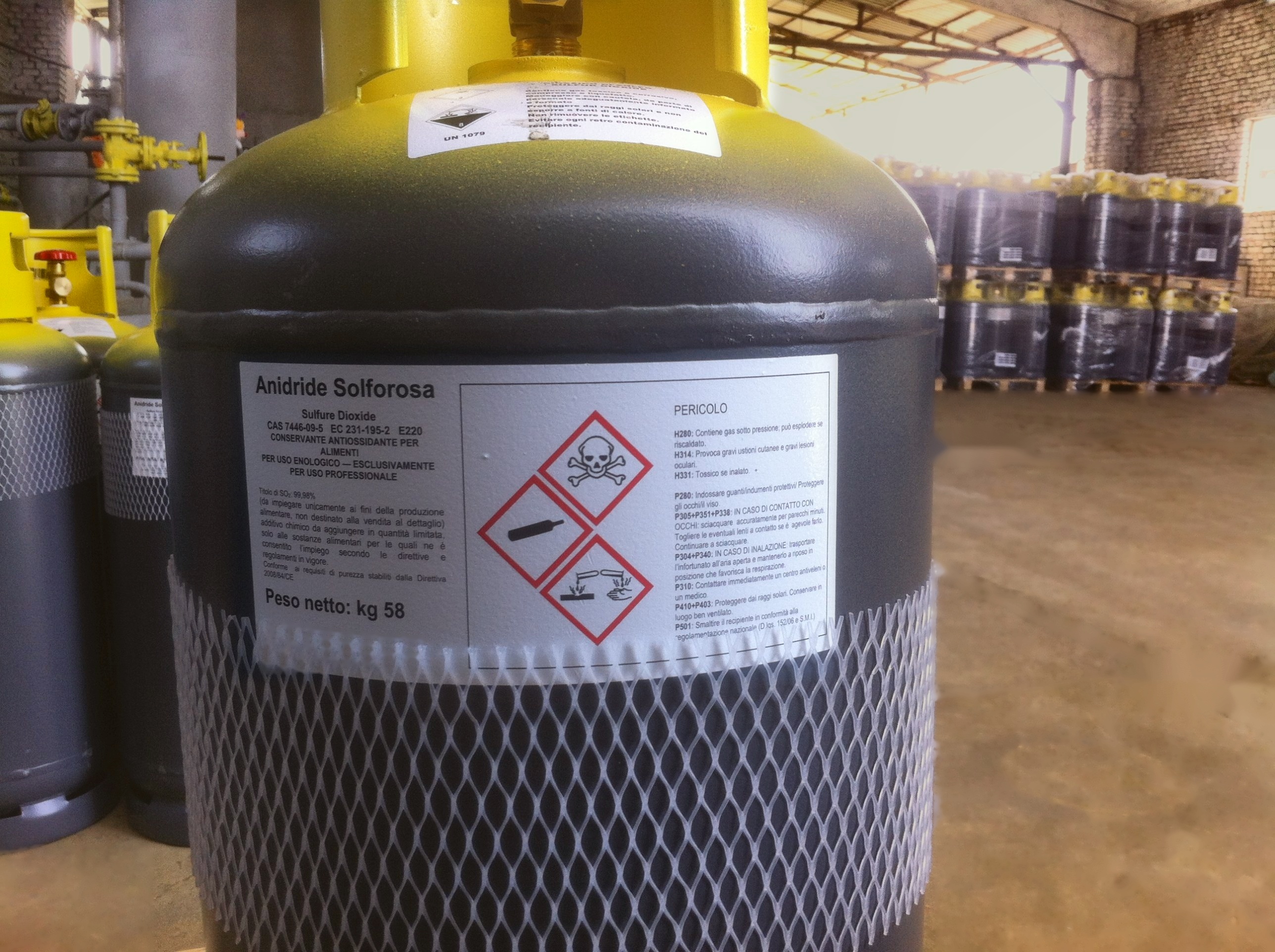 Food grade E 220 sulphur dioxide cylinder for winemaking